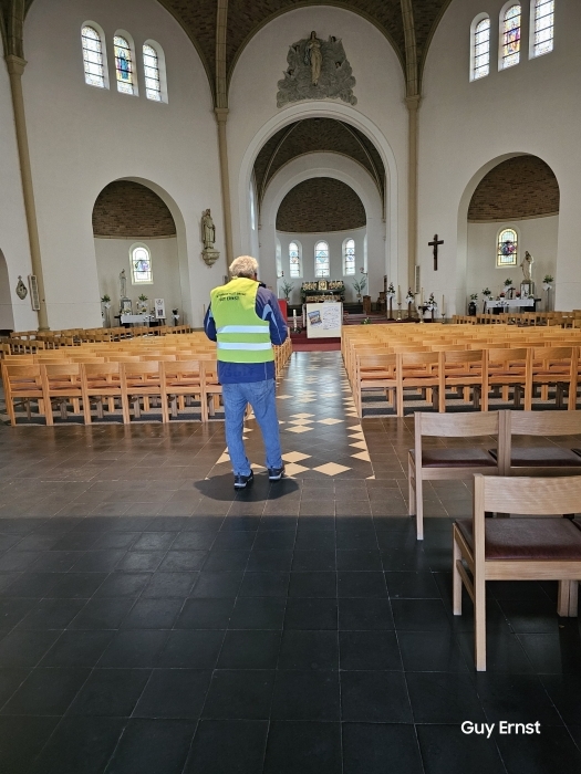 photo de drone dans une église