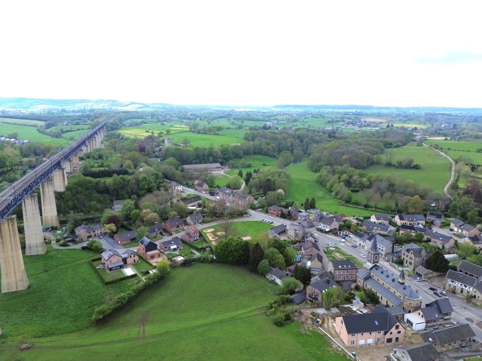 vue aérienne de Moresnet et de son viaduc par Guy Ernst